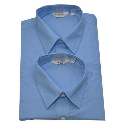 General Schoolwear - Boys Blue Twin Pack Short Sleeved Shirt