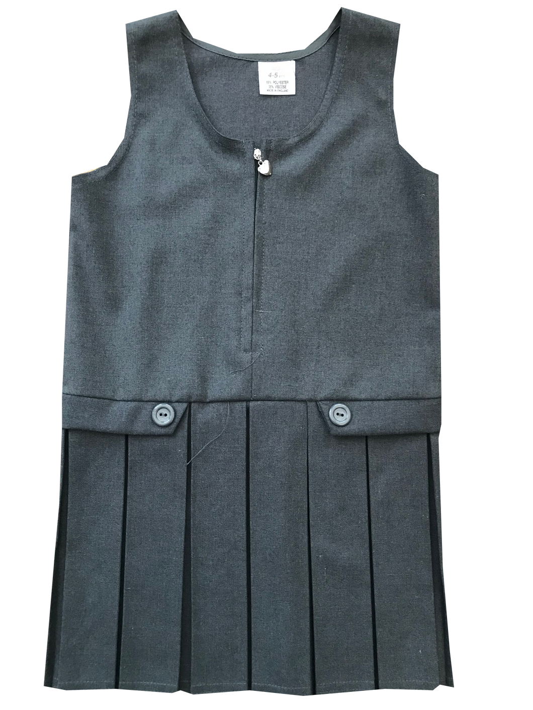 General Schoolwear - Girls Pinafores - Zip Front in Grey