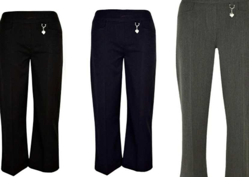 Girls Half Elasticated Regular/Slim Trousers